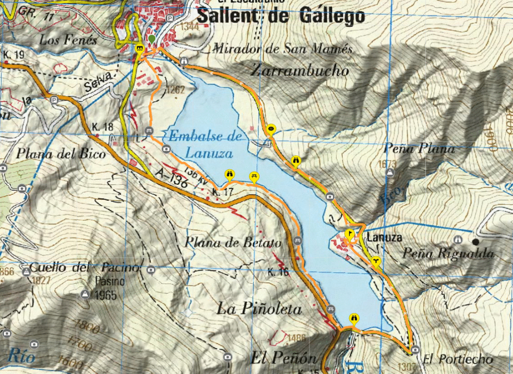 valle de tena mapa