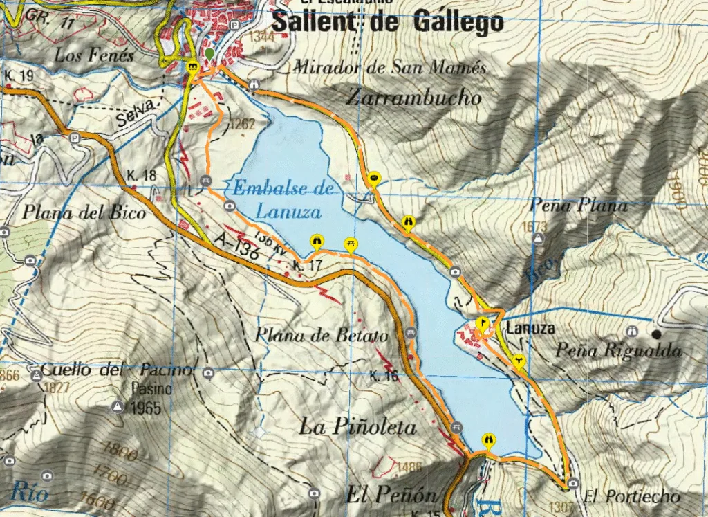 valle de tena mapa